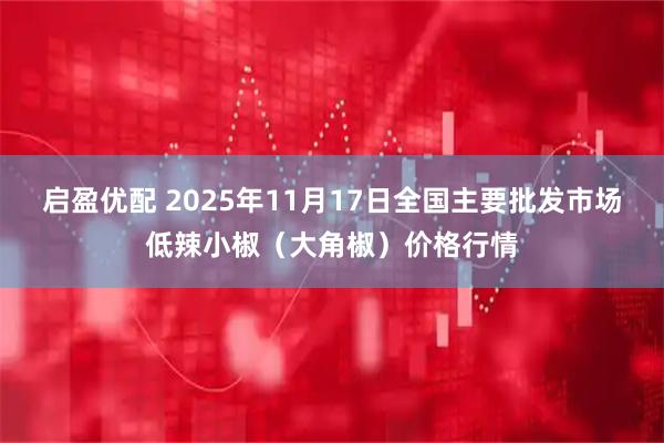 启盈优配 2025年11月17日全国主要批发市场低辣小椒（大角椒）价格行情